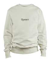 Hi sweatshirt (Sweatshirt with ‘Hi’ in Cyrillic)