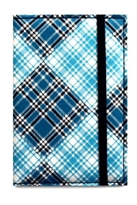 Blue diagonal check passport cover