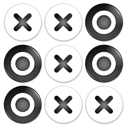 Set of jumbo “Tic-Tac-Toe” magnets