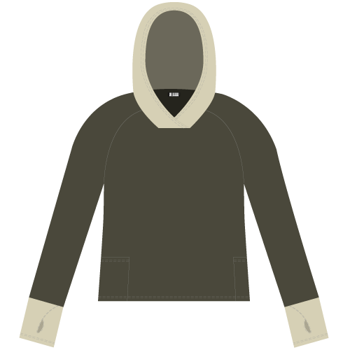 Beige and Dark Khaki Hoodie