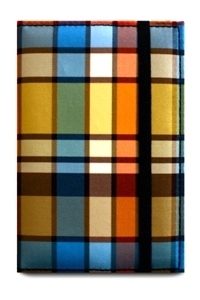 Multicolor check passport cover