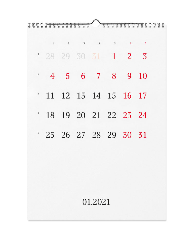 2021 calendar