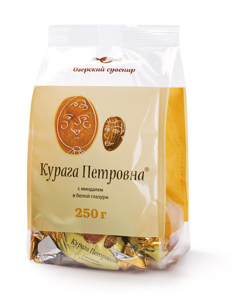 White chocolate glazed died apricots with almonds