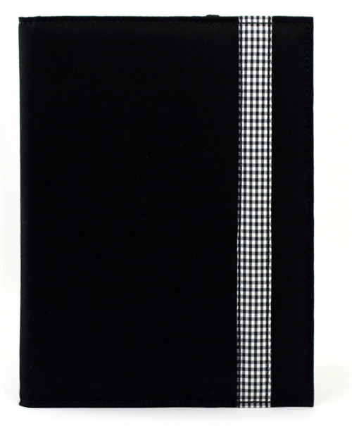 Black Business cover with checked striped
