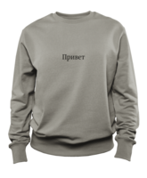 Hi sweatshirt (Sweatshirt with ‘Hi’ in Cyrillic)